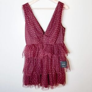 LuLus V Neck Ruffle Tier Dress